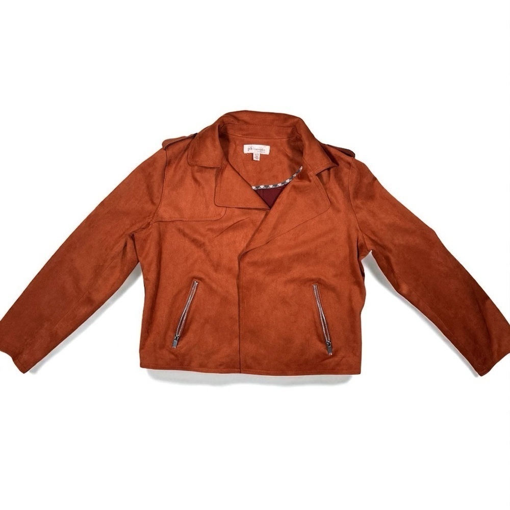 Philosophy Faux Suede Blazer Brown Size Extra Large